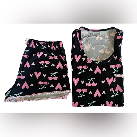 Pink and Black Heart Cherry Pajama Set - Picture 9 of 9